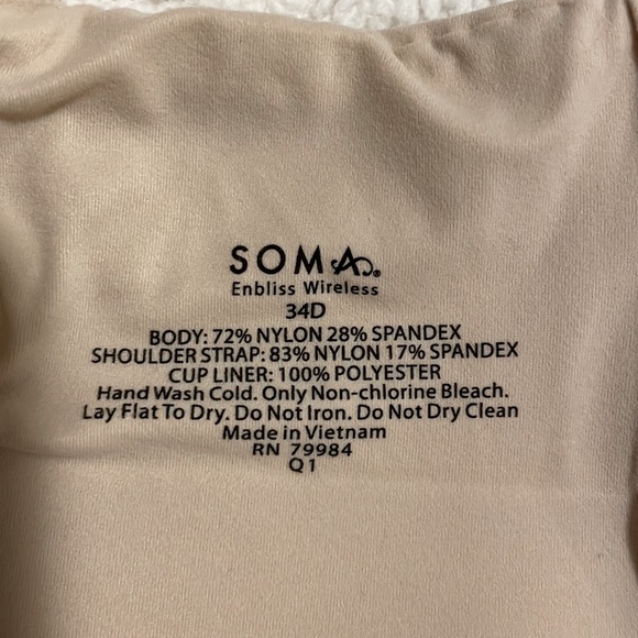 Soma Enbliss Bra 34D NWT - Picture 2 of 5